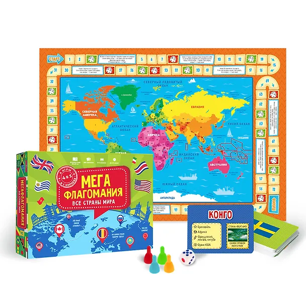 Настольная игра «Мегафлагомания. Все страны мира», Геодом 2951156 — 1
