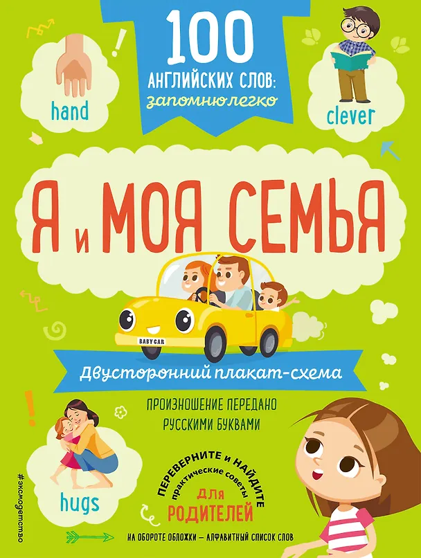 Книга 100 английских слов: запомню легко. Я и моя семья (двусторонний плакат-схема) () — 1