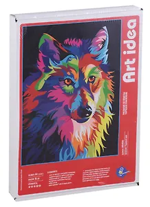 Картина по номерам Art idea "Радужный волк" А4 (21*29,7см.) (MINIA40165)