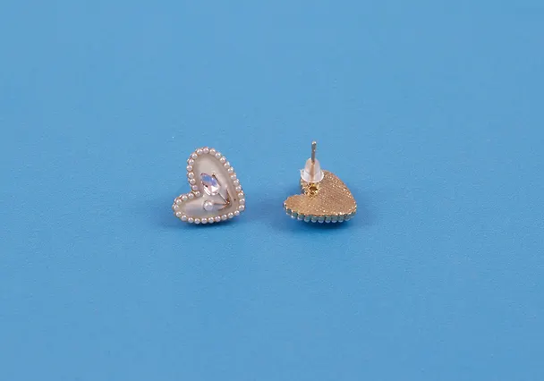 Сережки "Сердечки", металл, Lafilaf 3104671 — 5