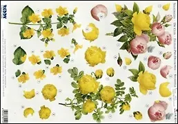 Аппликация бумажная вырубная для объемных рисунков (G82114) Цветы 14 2260952