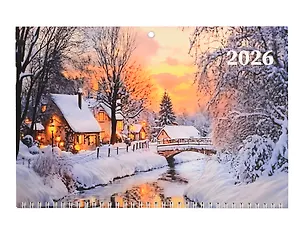 Календарь квартальный 2026г 297*695 "Зима" настенный, трёхблочный, спираль 3095471