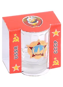 Сувенир, АКМ, Набор стопок Ордена  с мет.знач 1шт., стекло CT-M-34-1