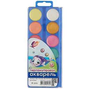 Акварельные перламутровые краски  "Фантазия", 12 цветов