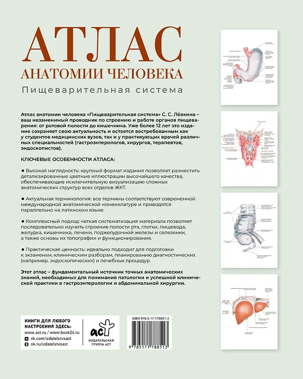 Книга Атлас анатомии человека. Пищеварительная система (Сергей Лёвкин) — 2