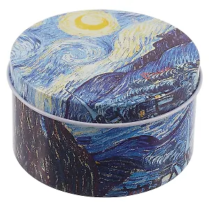 Шкатулка круглая Ван Гог Звездная ночь (металл) (7,5см)