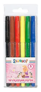 Фломастеры 06цв "PRINCESS" невент.колпачок, ПВХ, подвес, Silwerhof