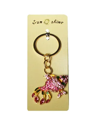 Брелок со стразами Рыбка розовый (5х3) (31415) 2404095