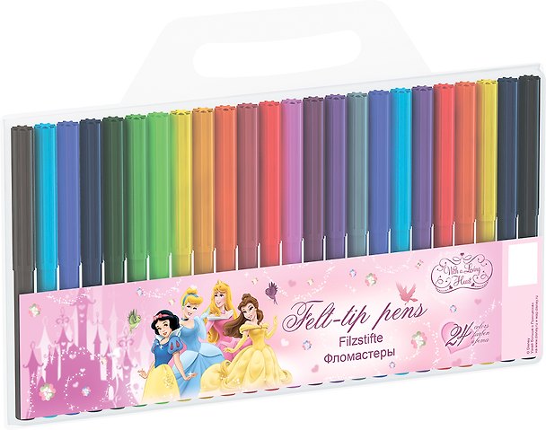 Фломастеры 24цв "Принцессы" пл.уп., подвес, Disney 224757 — 1