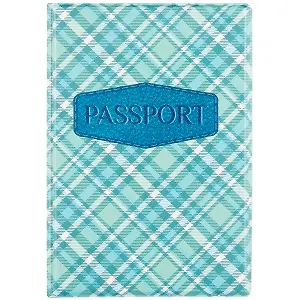 Обложка для паспорта Шотландская клетка (зеленая) (ПВХ бокс) (ОП2021-260)