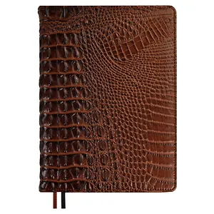 Ежедневник недат. А5+ 160л 175*245 "Аллигатор" коричневый, кожзам, тв.переплет, обл.поролон, блинтовое тиснение, офсет, ляссе, подар.упаковка