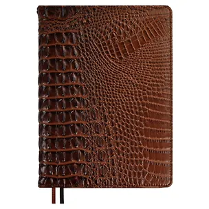 Ежедневник недат. А5+ 160л 175*245 "Аллигатор" коричневый, кожзам, тв.переплет, обл.поролон, блинтовое тиснение, офсет, ляссе, подар.упаковка 3054995