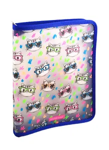 Папка для тетрадей А5 "Neon cats" молния с трех сторон, пластик, Erich Krause