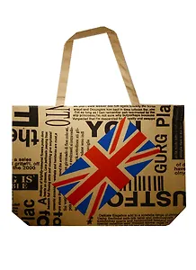 Сумка на молнии Британский флаг и газеты (42х34) (текстиль) (12-11522-8640