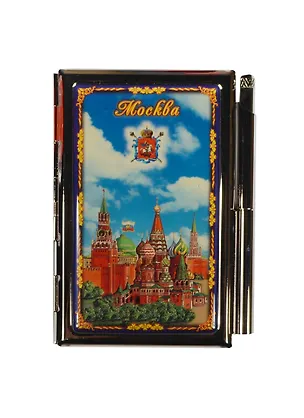 Блокнот металлический "Москва. Коллаж" с ручкой (04-20) 2374607