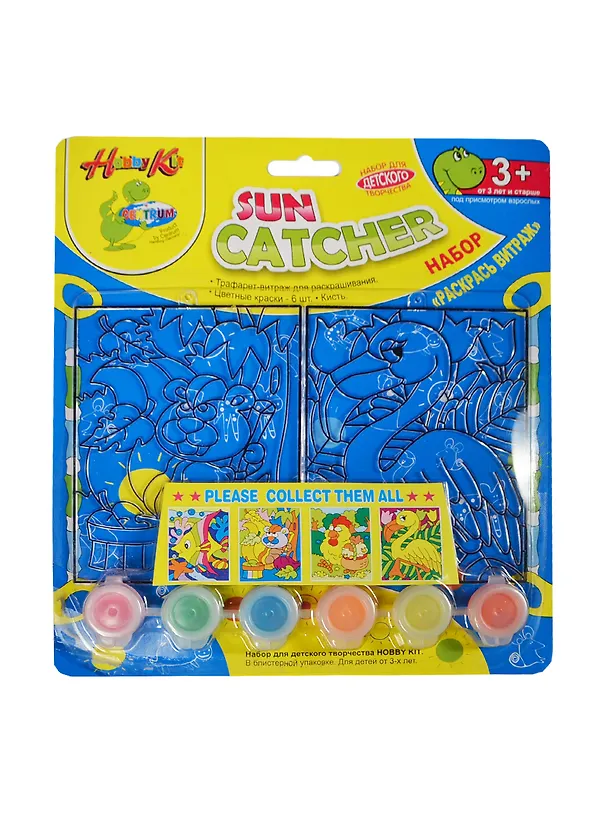 Набор, для детского творчества, Centrum, Hobby Kit, Витражная картинка, с красками, в блистере 2259001 — 2
