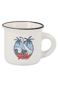 Кружка маленькая белая Круг,пальмы (фарфор) (75мл) (Сочи) (65-9-M-135-44-W)