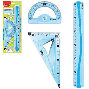 Линейка Набор чертежный Maped Flex (ЛИН 30 см, угольник, трансп), ассорти, блистер, 897120