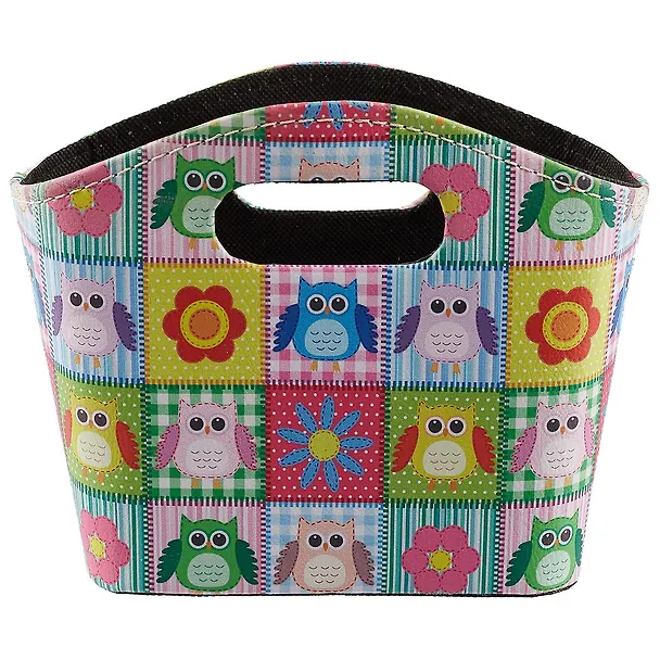Корзинка для мелочей Цветные совы (яркие квадраты) (18х16) (12-09414-Owls-square) 2571376 — 1
