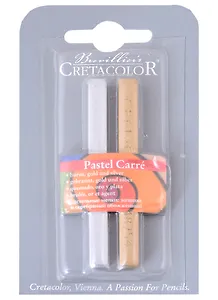 Пастель сухая мягкая 2цв "Carre" (золотой, серебряный), блистер, CRETACOLOR