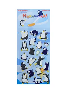 Наклейка декоративная зефирная 4 Пингвины 1 (80х150) (Наклей-ка) (упаковка)