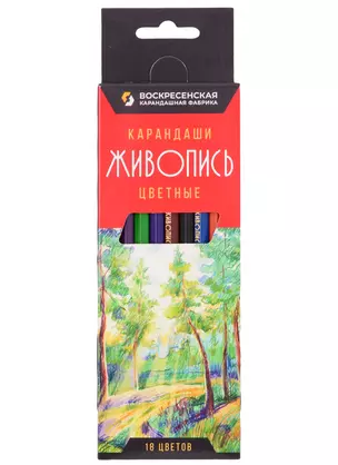 Карандаши цветные ВКФ, "Живопись", 18 цветов — 260790 — 1