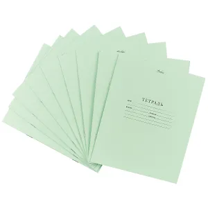 Тетради в линейку Hatber, 18 листов, зеленые, 10 штук