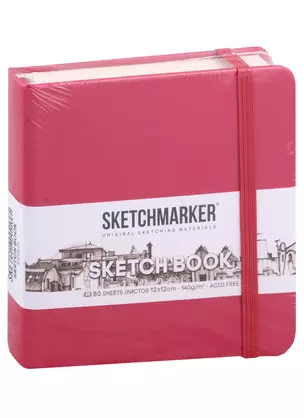 Скетчбук 12*12 80л "Sketchmarker" фуксия, нелинованн. 140г/м2, слоновая кость, тв.обл. — 2969502 — 1