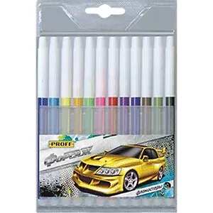 Фломастеры 12цв "Форсаж" невент.колпачок, пл/к, Proff