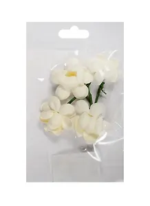 Цветы сакуры белые (SCB291201) (d=3,5см) (набор/4шт.) (ScrapBerrys) (упаковка)