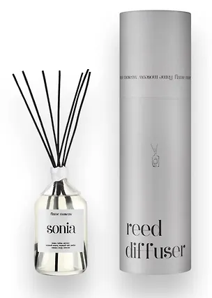 Диффузор ароматический Sonia (Кожа,Табак,Мускус,Черный перец,Черный чай,Амбра,Сандал,Кедр,Пачули) (110мл) (flame-RD011-110) 3103904