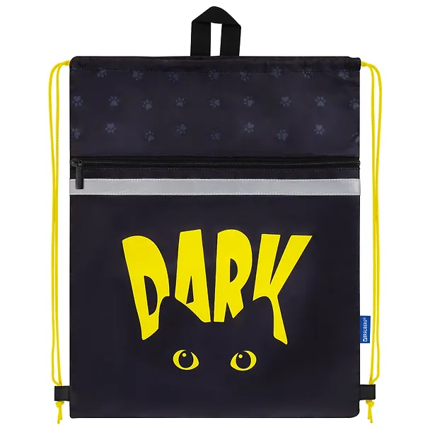 Мешок для сменной обуви «Dark cat», с петлей, светоотражающая полоса, 47X37см 3024522 — 2