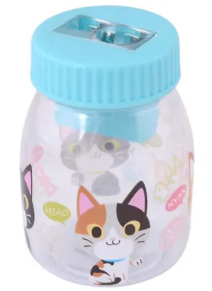 Точилка 2 отверстия, с контейнером "Кот", в ассортименте 2929669