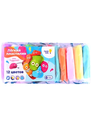 Набор для детской лепки ТМ GENIO KIDS-ART Легкий пластилин 12 цветов (TA1710) (120г.) 2861851