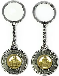 Сувенир АКМ, Брелок-канат, "Исаакиевский собор ,металл, вставка, фигурная,   цвет античное олово