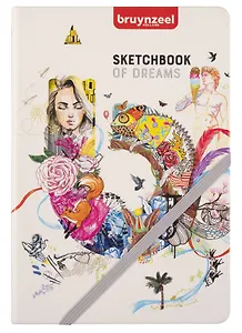 Скетчбук А5 80л тв.обл., ляссе, резинка