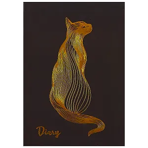 Ежедневник недат. А5 80л "Золотой кот" 7БЦ, лам.софт-тач, тисн.фольгой, офсет