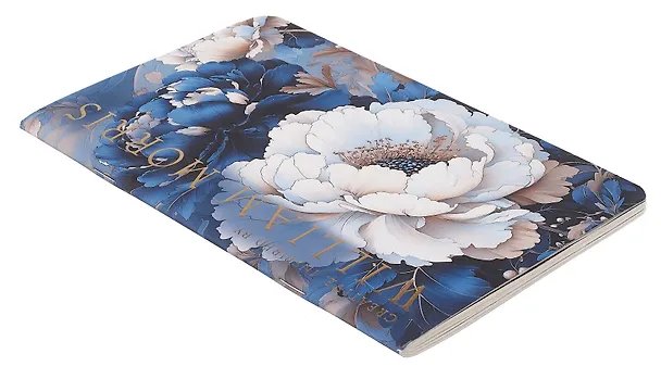 Книга для записей 130*210 32л "Creative. Inspired by William Morris (пионы синие и белые)" скрепка 3092666 — 2