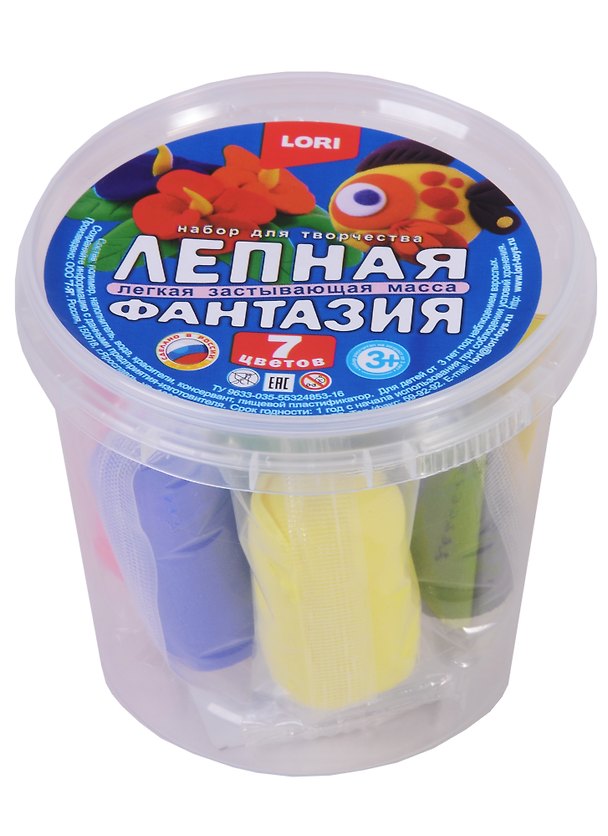 Лм-022 Лепная фантазия в ведре (7 цв.) (6г) (LORI) (набор для творч.) (3+) 2626613 — 1