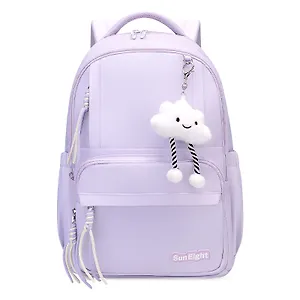 Рюкзак сиреневый "Sun Eight" 47*32*14см, 3 отделения, 4 кармана, с брелоком