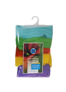 Шерсть для валяния РТО (WF100/2) (100г.) (5цв.) (упаковка)
