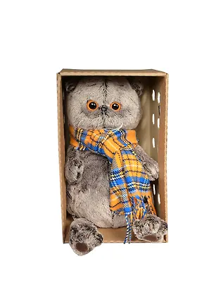 Игрушка мягкая Budi Basa, Басик и шарф в клеточку 25см 2356477