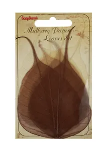 Скелетированные листочки из баньяна Коричневые (SCB300509) (набор/8шт.) (упаковка)