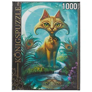 Пазл Königspuzzle 1000 эл.68,5*48,5см. Джеф Хейни. Кот и отражение АЛК1000-6520 2614151