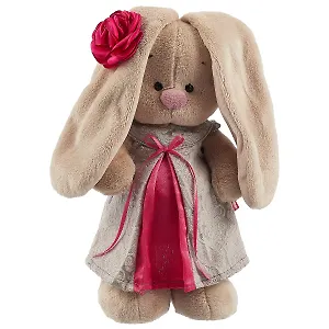 Мягкая игрушка Зайка Ми в сером платье из жаккарда (25 см) (StS-198)