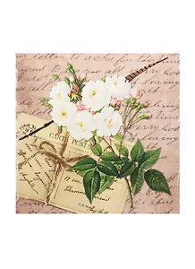 Подставка под кружку керамика Белые цветы (10,8х10,8) (40988)