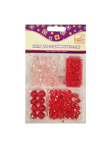 Бусины, ACTION! Fancy, МИКС-2, прозрачные 4 видов и размеров, пластик, 60гр, 2 цвета (лиловый, розовый)