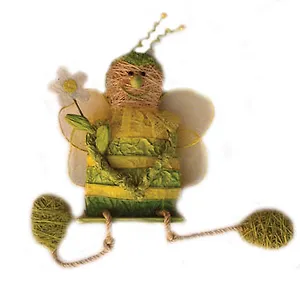 Декоративное украшение Пчелка (с гибкими ногами, зелен-желтый) (16326)