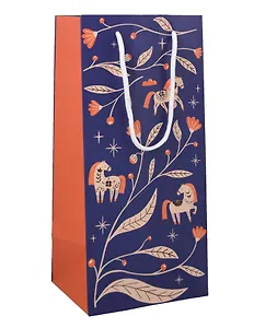 Пакет бутылочный 32*15 "Lucky"синий, НГ, бум.мат.ламинат