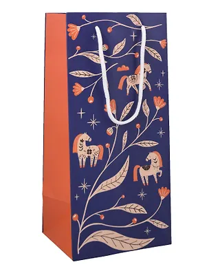 Пакет бутылочный 32*15 "Lucky"синий, НГ, бум.мат.ламинат 3129800